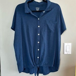 Buffalo David Bitton 🦬 Short Sleeve Button-up Top with Tie